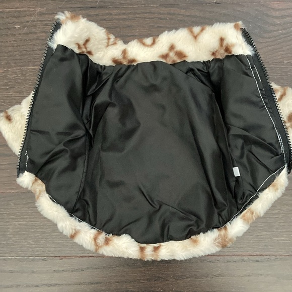 Beige Faux Fur Winter Small Dog Coat 🐶 - Picture 6 of 10